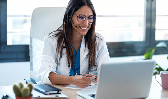 specialty medicine doctor doing telemedicine